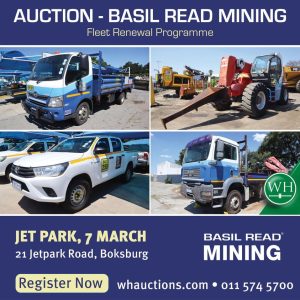 BASIL REAS MINING (JET PARK) FLEET RENEWAL PROGRAM; LIVE & WEBCAST AUCTION | WH AUCTIONS |7 March 10:30 | https://bit.ly/49KplVY 21 Jetpark Road, Boksburg. Secure pre-approved bank finance, contact Anton Muller on 083 790 0090 | www.auctionfinance.co.za #AuctionFinance #CommercialFinance #WHAuctions Auth. FSP34936