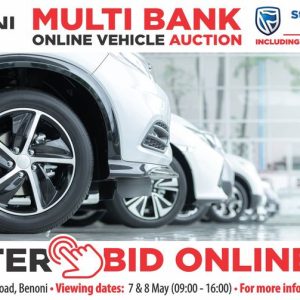 MULTI BANK ONLINE VEHICLE AUCTION | TIRHANI AUCTIONEERS | 8 May 11:00 – 9 May 11:00 | www.tirhani.co.za Secure pre-approved bank finance, contact Lizette Muller on 072 105 8379 | www.auctionfinance.co.za #AuctionFinance #BankAuction #StandardBank #tirhaniauctioneers Auth. FSP34936 Standard Bank VAF & Absa Repossessed Vehicles Online Auction. * Catalogue loading... * Register & Bid Online! --------------------------------------------- Bids Start: Wed 8 May @ 11:00. Bids Close: Thu 9 May from 11:00. Viewing Venues: 4 Van Dyk Road, Benoni Viewing Dates: Tue 7 May (09:00 - 16:00) Wed 8 May (09:00 - 16:00) * Unlock the Power of Early Registration. Register Early & Win! View the auction listing for more information. --------------------------------------------- For more info, registration & online bidding: https://bit.ly/3UzYmYn www.tirhani.co.za #publicauction #BankRepoCars #usedcarsforsale #cardealership #automotive #luxurycars #carshopping #Tirhani #boksburg